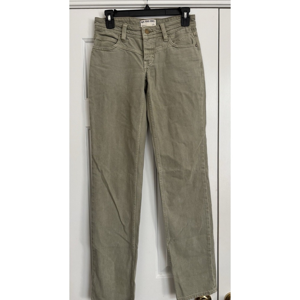 FREE PEOPLE WE THE FREE SHELBY BOYFRIEND JEANS SZ 24 Olive Green
